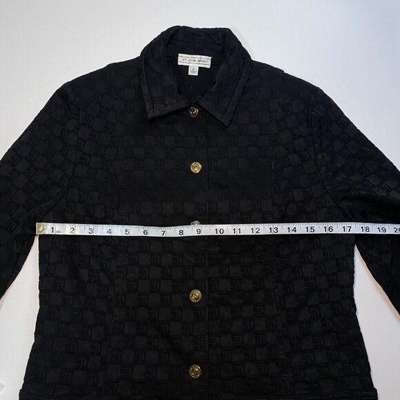 St. John Sport Black Monogram Jacket Size P (2/4) - Picture 9 of 10